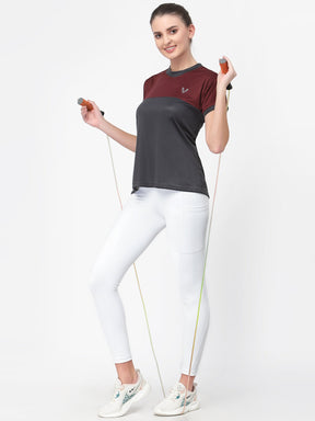 UZARUS Women's Dry Fit Workout Top Sports Gym T-Shirt