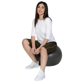 Women's Cotton Three Fourth Capri Shorts With Two Zippered Pockets