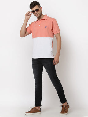 Men's Solid Cotton Regular Fit Polo T-Shirt