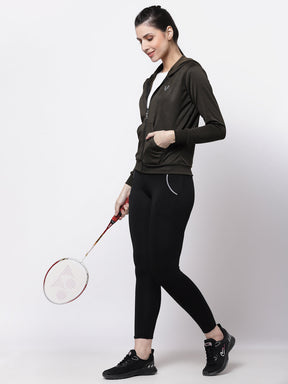 Uzarus Women's Hooded Sports Gym Training Jacket