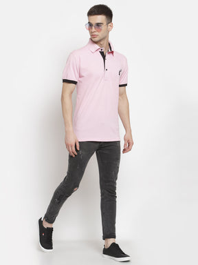 Men's Solid Cotton Regular Fit Polo T-Shirt
