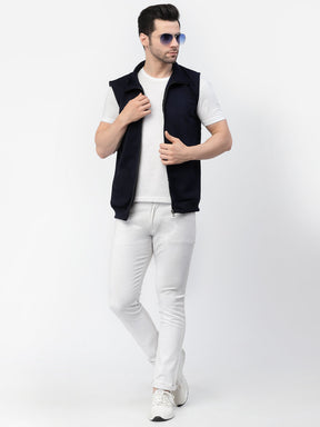Men's Sleeveless Regular Solid Jacket