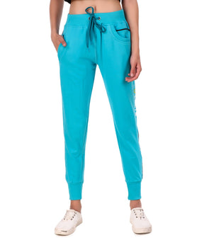 Women's Cotton Slim Fit Joggers Track Pants with 2 Zippered Pockets
