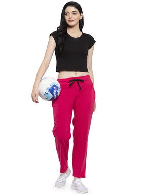 Uzarus Women's Cotton Track Pants With 2 Zippered Pockets