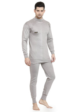 MEN'S SOLID HIGH NECK THERMAL WEAR TOP AND BOTTOM SET
