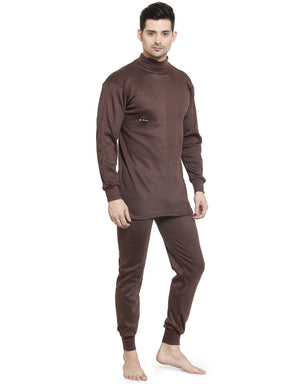 MEN'S SOLID HIGH NECK THERMAL WEAR TOP AND BOTTOM SET