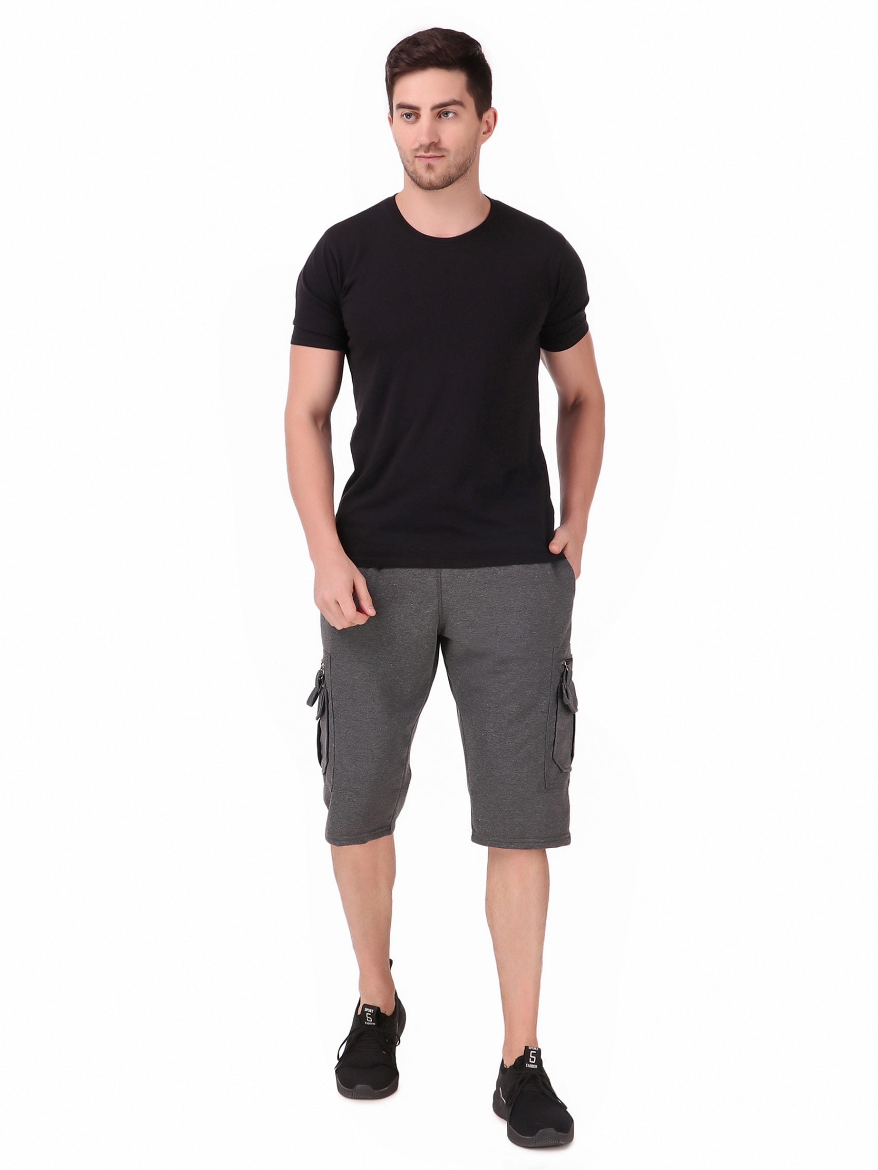 Men's Cargo Capri Shorts With 9 Pockets