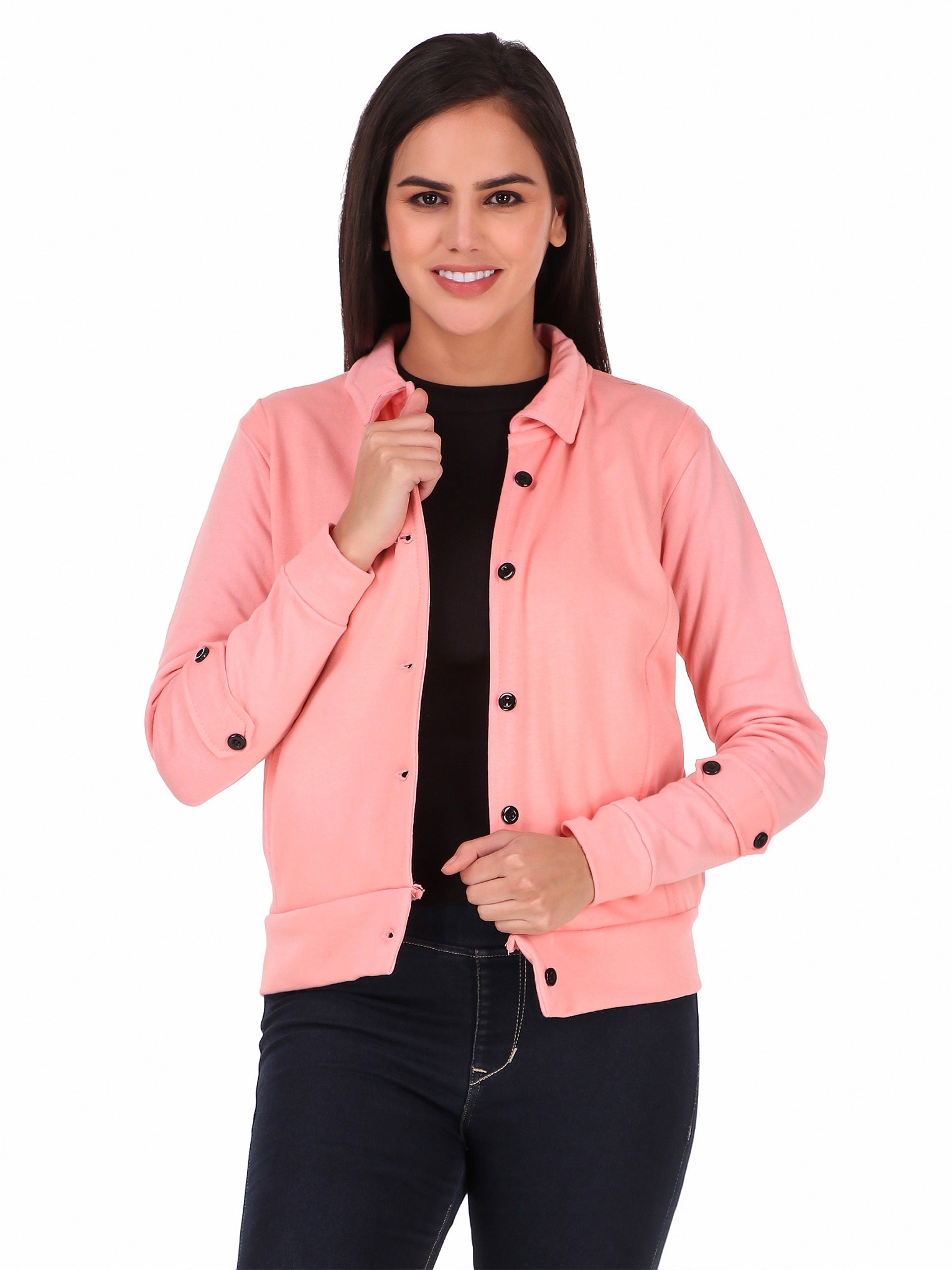 Women's Solid Cotton Tailored Full Sleeve Jacket