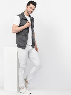 Men's Sleeveless Regular Solid Jacket