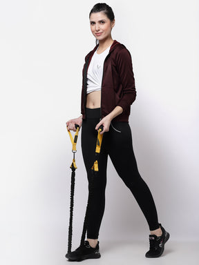 Uzarus Women's Hooded Sports Gym Training Jacket