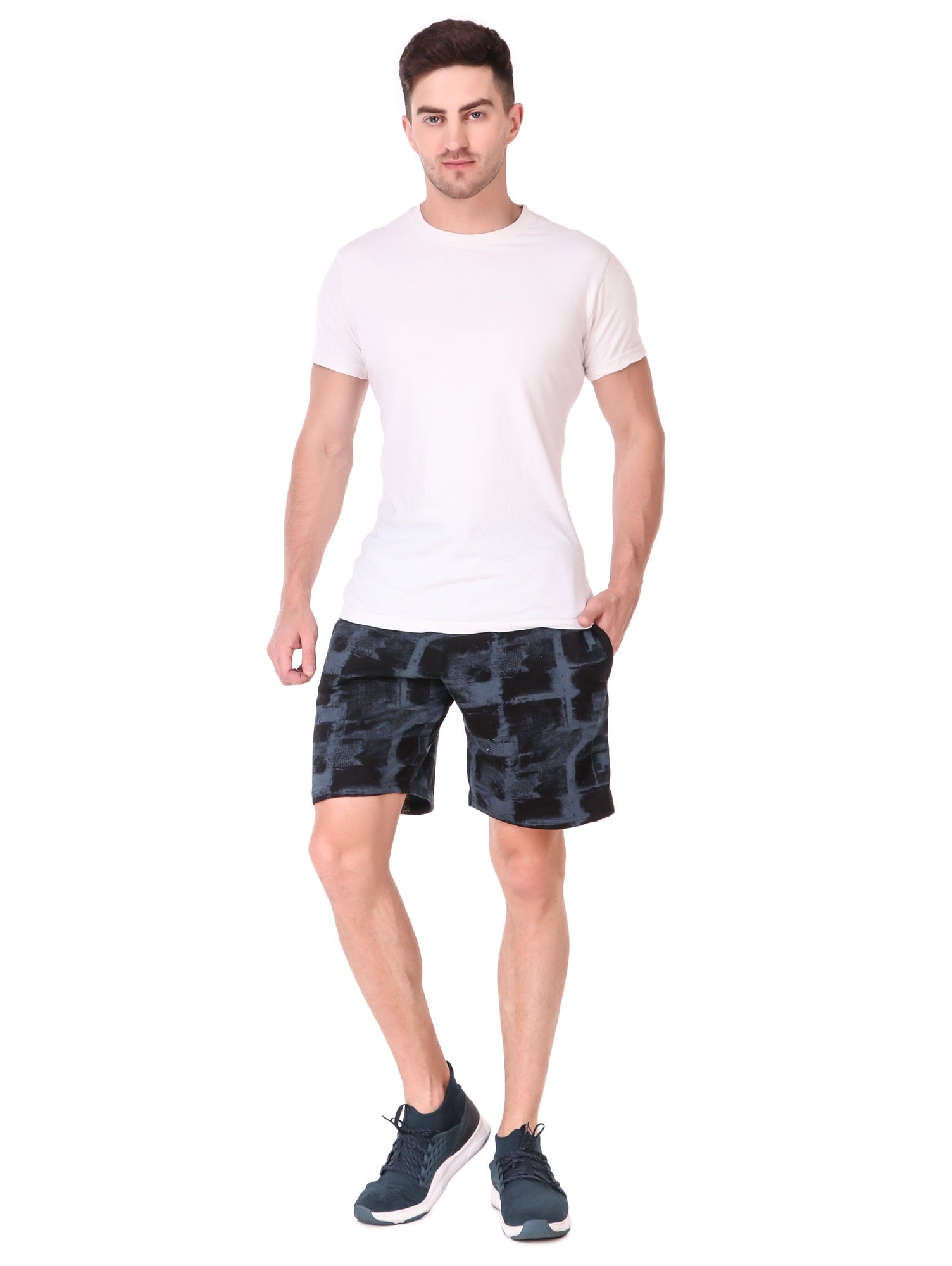 Uzarus Men's Cotton Bermuda Shorts With 2 Zippered Pockets