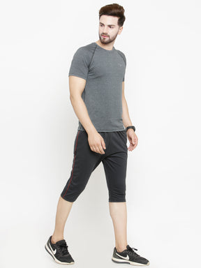 Men's Cotton Three Fourth Capri Shorts With Two Zippered Pockets