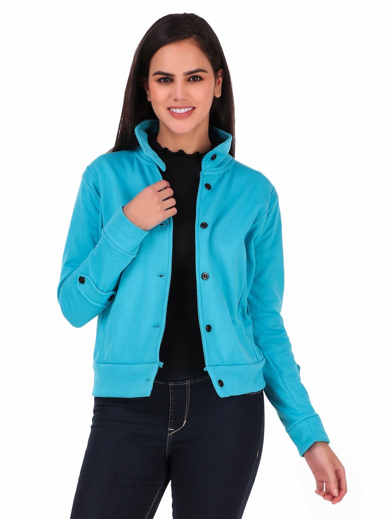 Women's Solid Cotton Tailored Full Sleeve Jacket