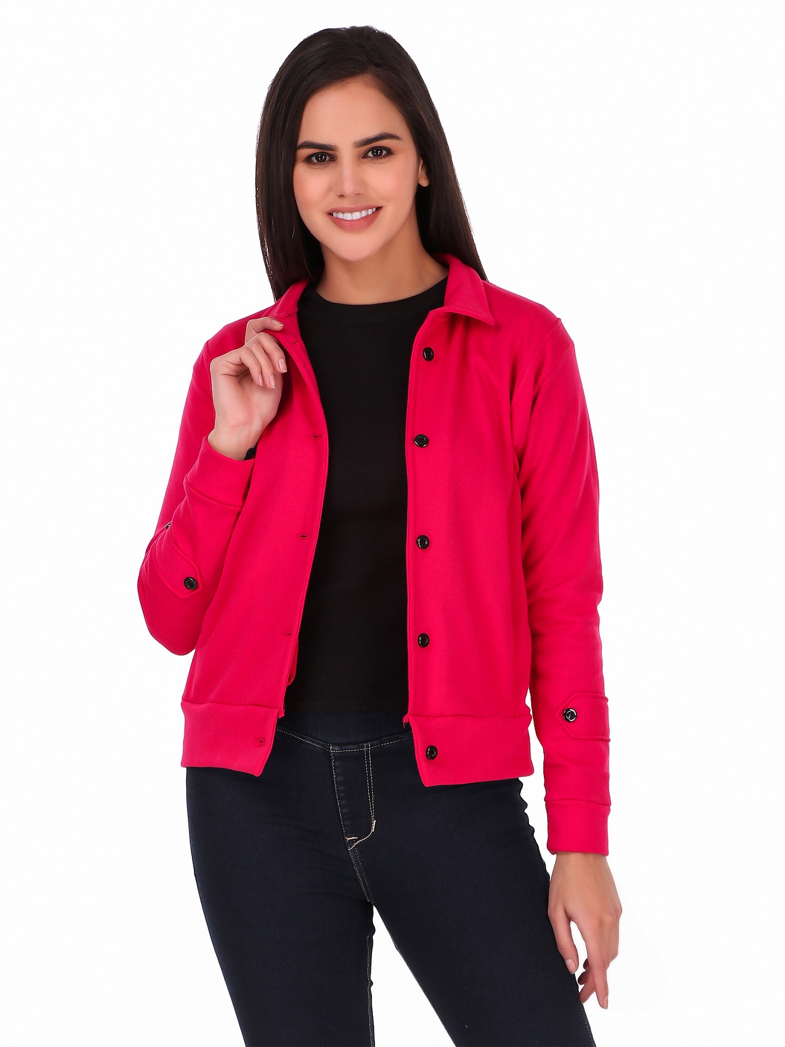 Women's Solid Cotton Tailored Full Sleeve Jacket