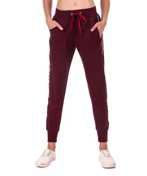 Women's Cotton Slim Fit Joggers Track Pants with 2 Zippered Pockets