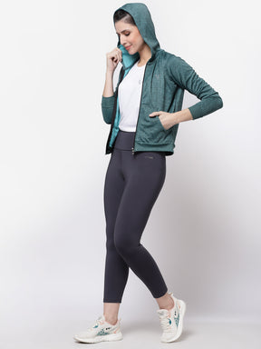 Uzarus Women's Hooded Sports Gym Training Jacket