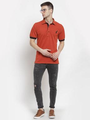 Men's Solid Cotton Regular Fit Polo T-Shirt