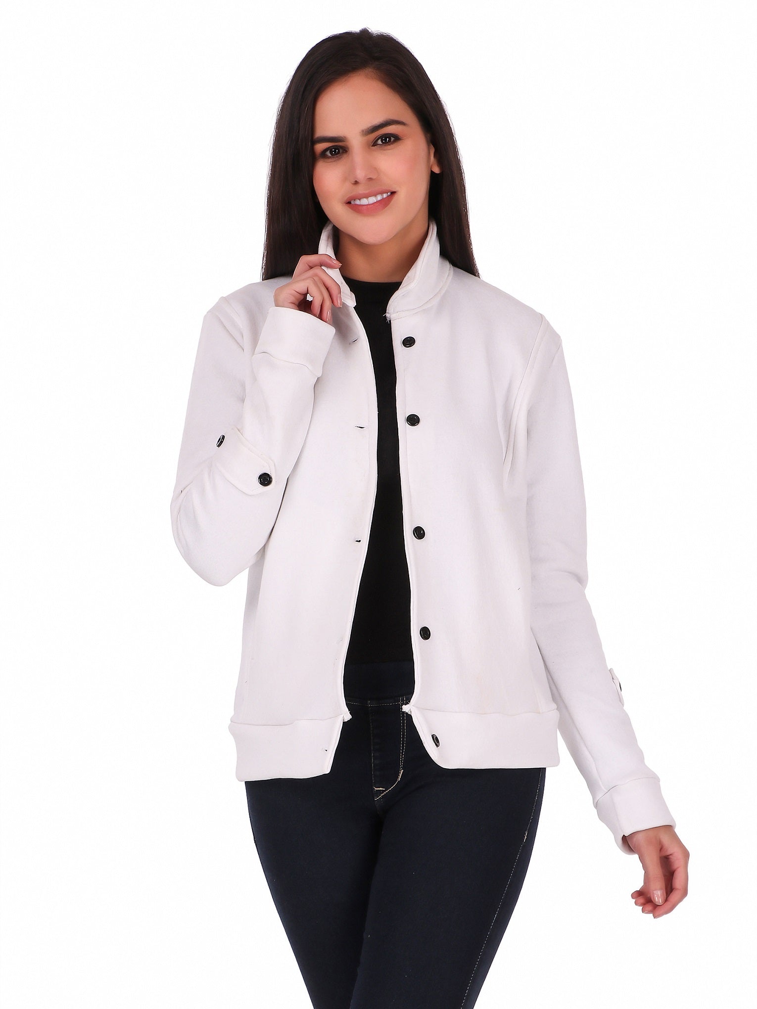 Women's Solid Cotton Tailored Full Sleeve Jacket