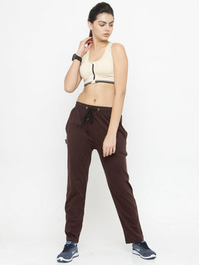 Uzarus Women's Cotton Track Pants With 2 Zippered Pockets