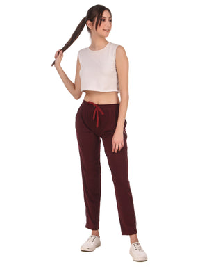 Uzarus Women's Cotton Track Pants With 2 Zippered Pockets