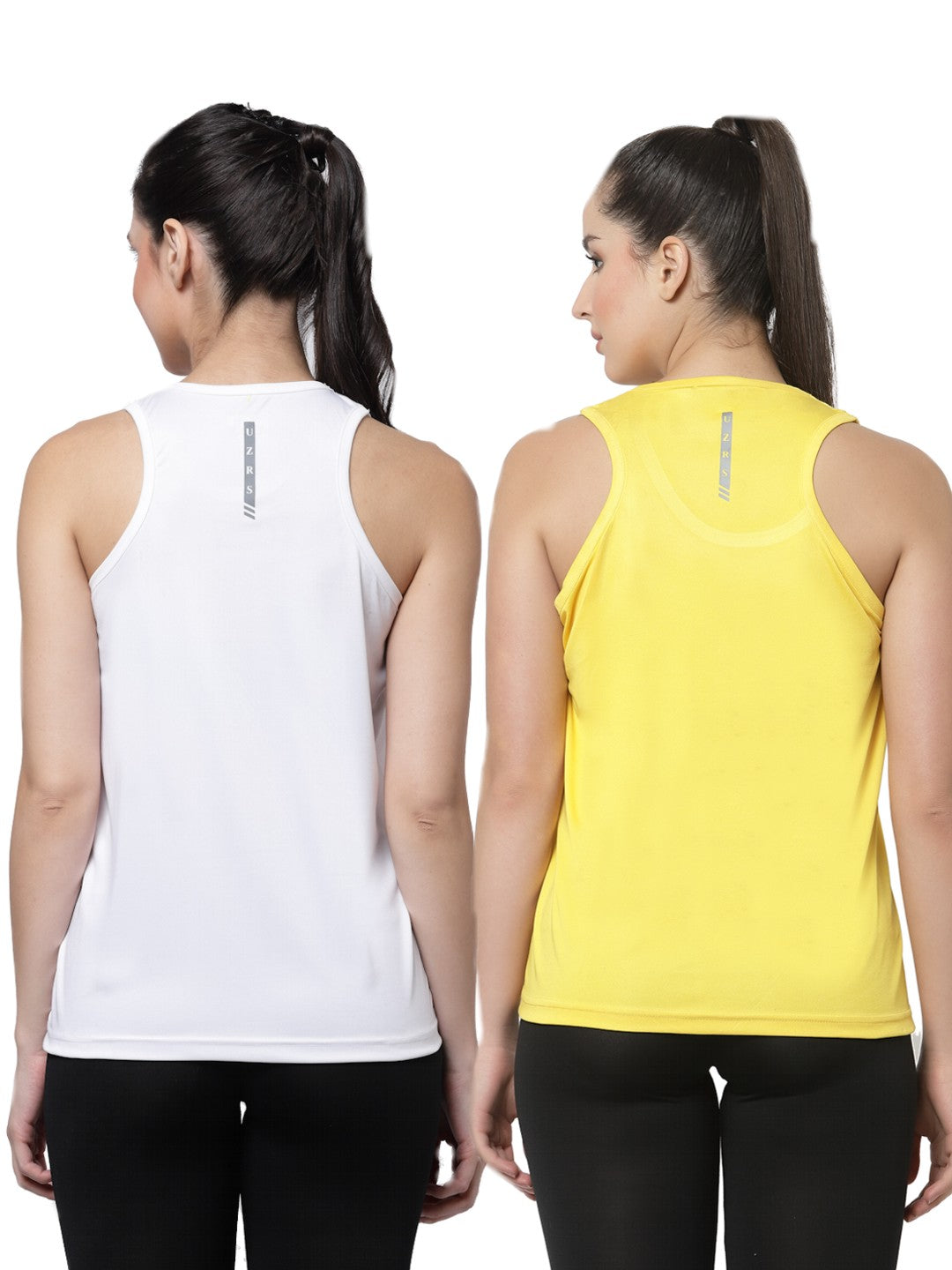 UZARUS Women's Dry Fit Workout Tank Top Sports Gym T-Shirt (Pack Of 2)