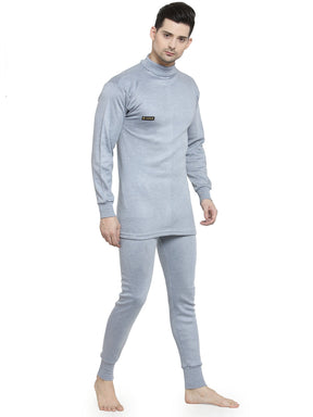 MEN'S SOLID HIGH NECK THERMAL WEAR TOP AND BOTTOM SET