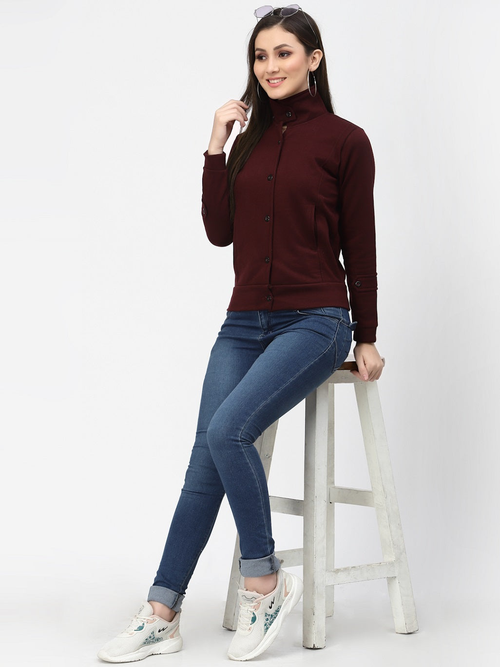 Women's Solid Cotton Tailored Full Sleeve Jacket