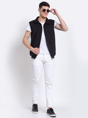 Men's Sleeveless Regular Solid Jacket