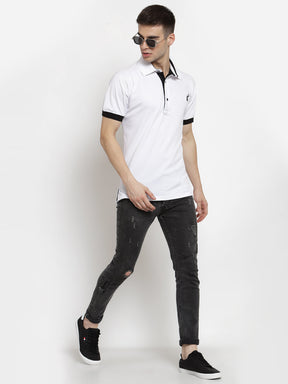 Men's Solid Cotton Regular Fit Polo T-Shirt
