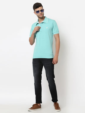 Men's Solid Cotton Regular Fit Polo T-Shirt