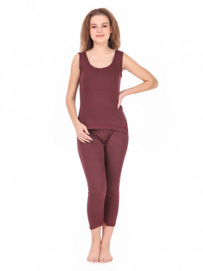 WOMEN'S CUT SLEEVES THERMAL TOP AND BOTTOM SET