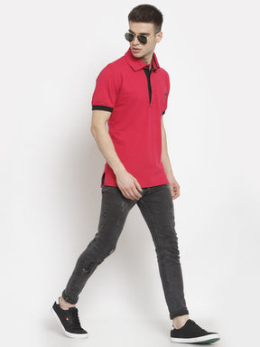 Men's Solid Cotton Regular Fit Polo T-Shirt