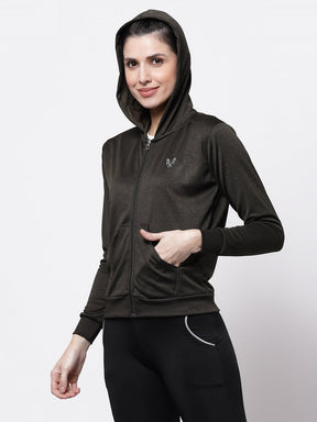 Uzarus Women's Hooded Sports Gym Training Jacket
