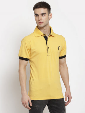 Men's Solid Cotton Regular Fit Polo T-Shirt