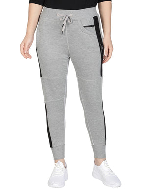Women's Cotton Slim Fit Joggers Track Pants with 2 Zippered Pockets