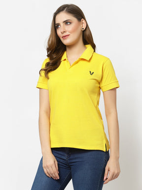 UZARUS Women's Cotton Polo Collar Neck T-Shirt Top