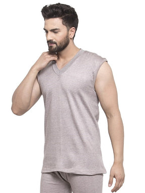 MEN'S SLEEVELESS SOLID V NECK THERMAL TOP