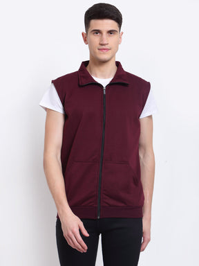 Men's Sleeveless Regular Solid Jacket
