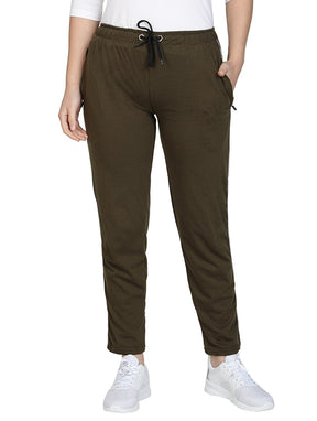 Uzarus Women's Cotton Track Pants With 2 Zippered Pockets
