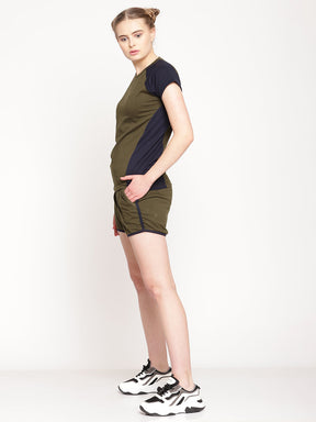 UZARUS Women's Cotton Set of Top and Shorts
