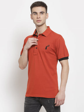 Men's Solid Cotton Regular Fit Polo T-Shirt