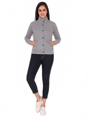 Women's Solid Cotton Tailored Full Sleeve Jacket