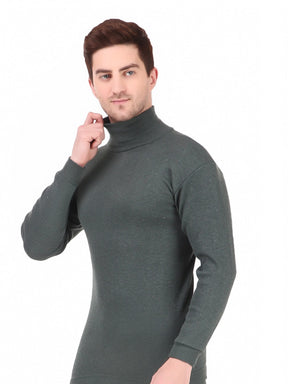 MEN'S SOLID HIGH NECK THERMAL WEAR TOP