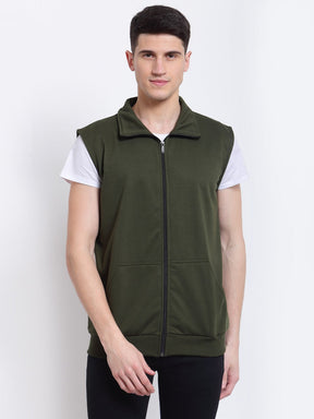 Men's Sleeveless Regular Solid Jacket