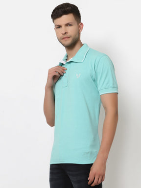 Men's Solid Cotton Regular Fit Polo T-Shirt