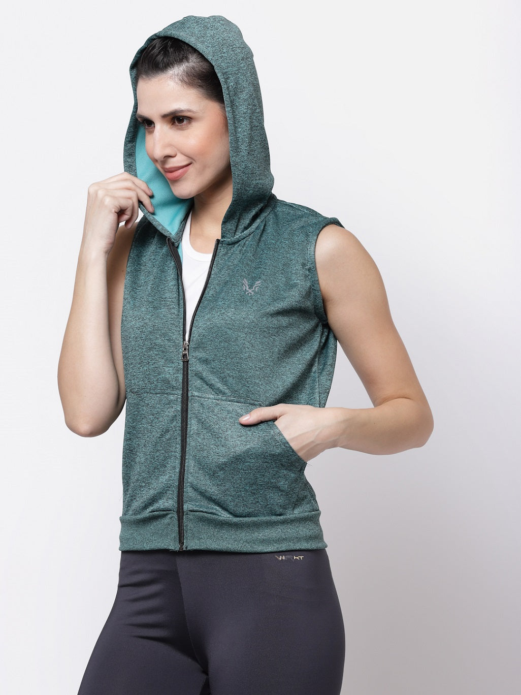 Uzarus Women's Sleeveless Hooded Training Sports Gym Jacket