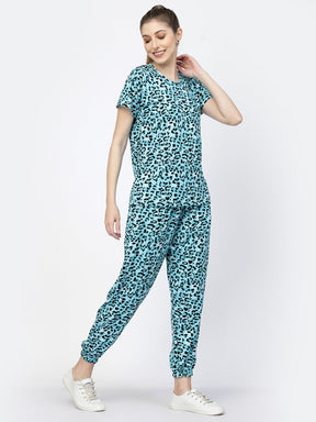Uzarus Pajama Set for Woman| Animal Print Tie-Dye Night Suit Set| Lounge Wear| Full Pair Set for Women| Outfit for Girls| Nightwear| Tracking| Outdoor Pajama Set