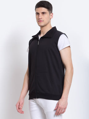 Men's Sleeveless Regular Solid Jacket