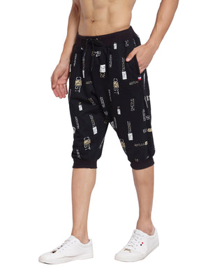 Men's Cotton Three Fourth Capri Shorts With Two Zippered Pockets