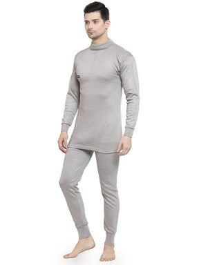 MEN'S SOLID HIGH NECK THERMAL WEAR TOP AND BOTTOM SET